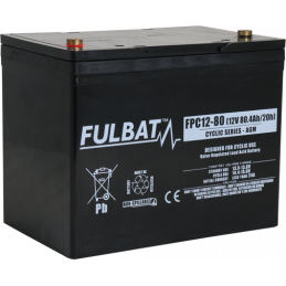 Batterie FULBAT FDC12-80 - Deep Cycle AGM Carbone - 12V - 80Ah