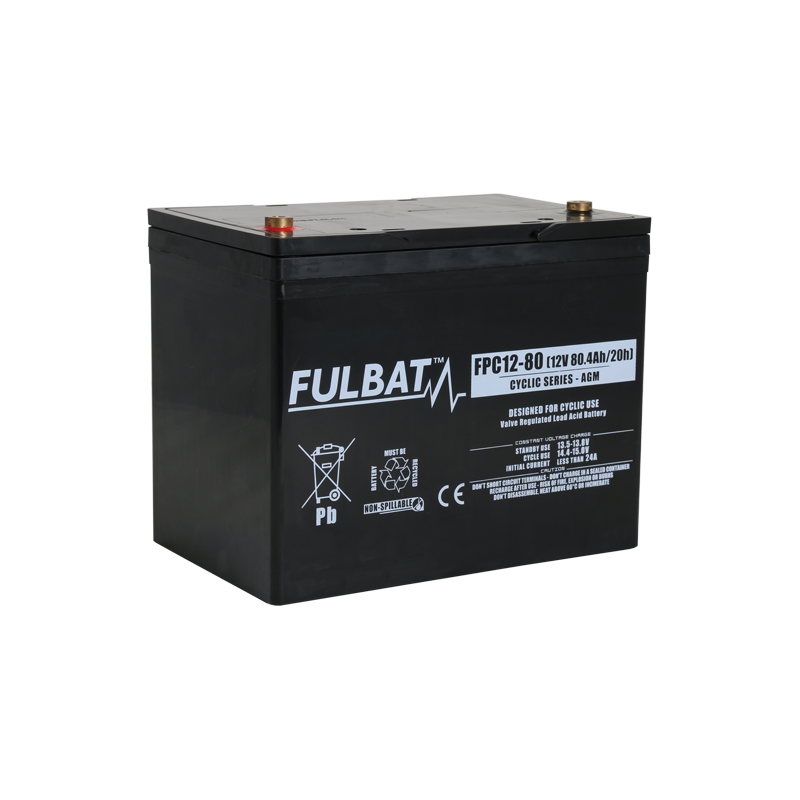 Batterie FULBAT FDC12-80 - Deep Cycle AGM Carbone - 12V - 80Ah