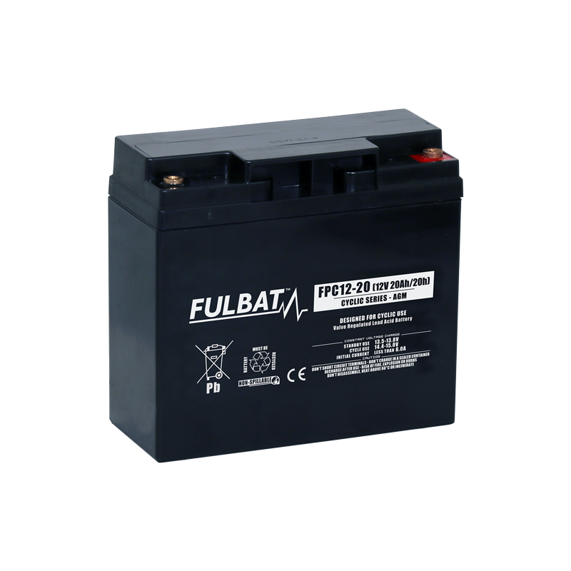 Batterie FULBAT FDC12-20 - Deep Cycle AGM Carbone - 12V - 20Ah
