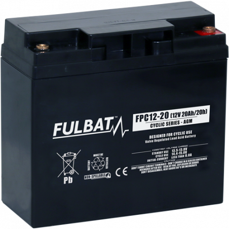 Batterie FULBAT FDC12-20 - Deep Cycle AGM Carbone - 12V - 20Ah