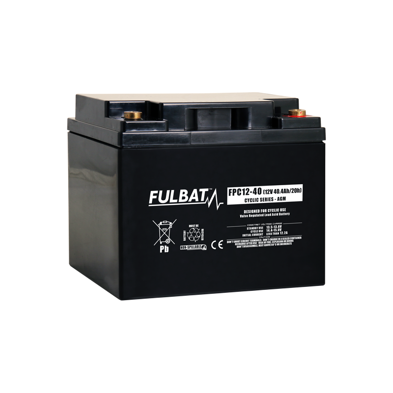 Batterie Plomb Cyclage FPC12-40 - 12V - 40Ah - UL94.FR – FULBAT
