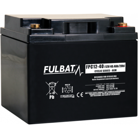 Batterie Plomb Cyclage FPC12-40 - 12V - 40Ah - UL94.FR – FULBAT