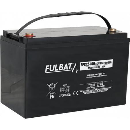 Batterie Plomb Cyclage FPC12-100 - 12V - 107.2Ah - UL94.FR – FULBAT