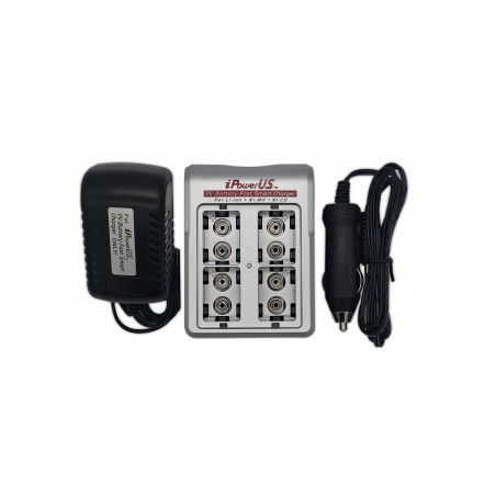 Chargeur batterie iPOWERUS - 4 accus - Li Po / NiMh - 9V