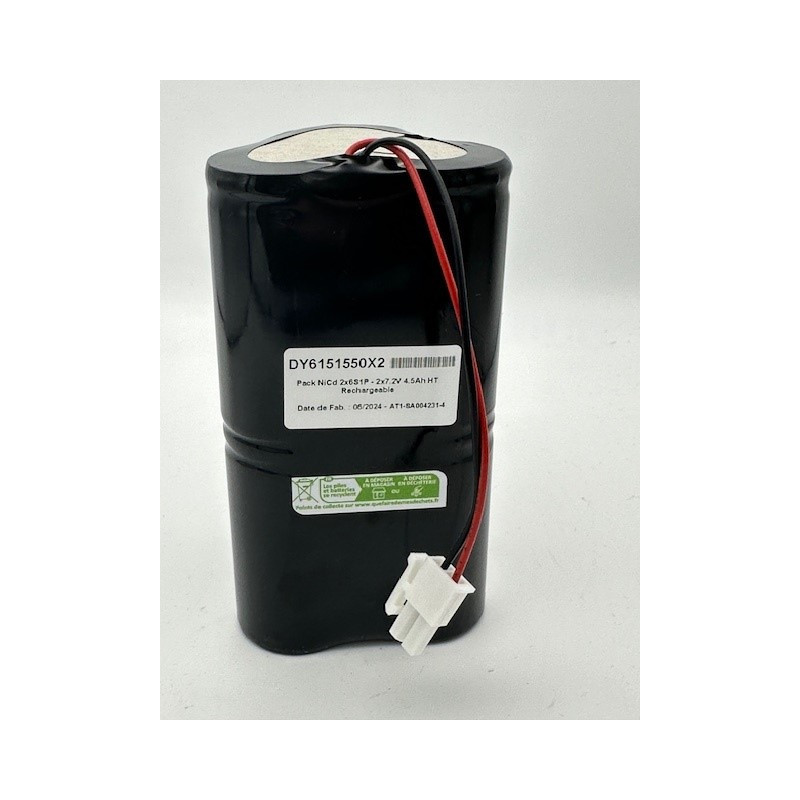 Pack NiCd Yupower D HT - 6S1P - 7,2V 4,5Ah - T15 - Gaine + Connecteur