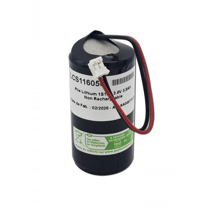 Pack Pile Lithium 3.6V 5.8Ah + Connecteur – Delta Dore CS8000 –Tyxal +