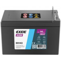Batterie démarrage Auto Exide - 12V - 14Ah - 80A - EK143 - + Gauche