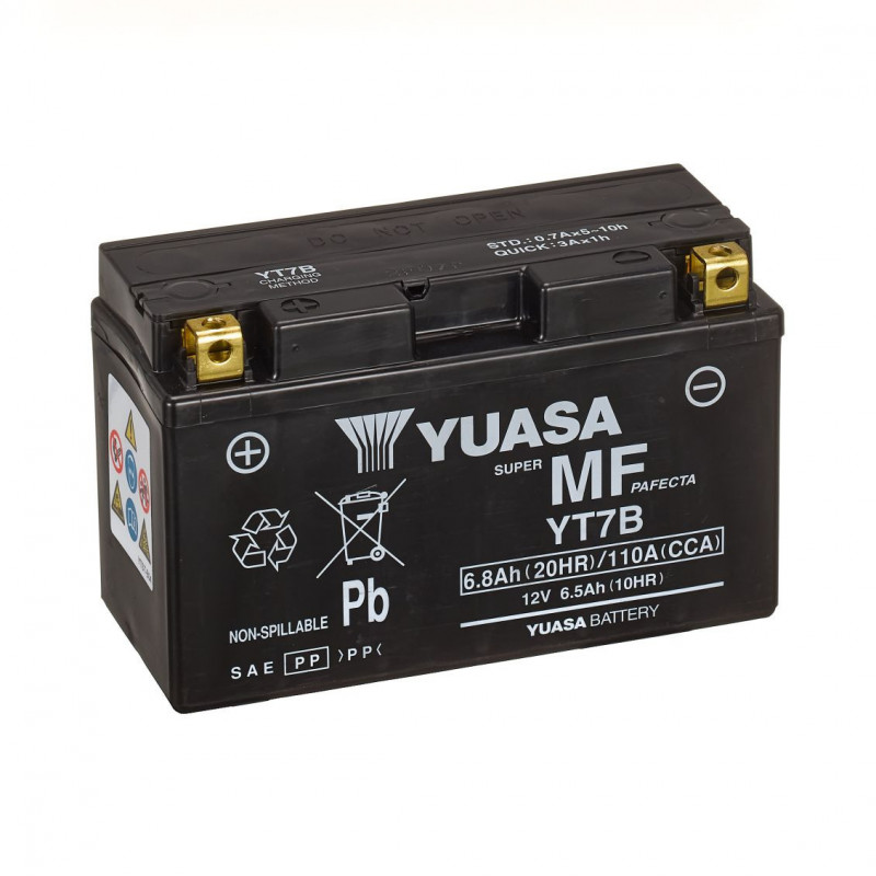Batterie moto YUASA YT7B/ YT7B-BS - 12V - 6.5Ah