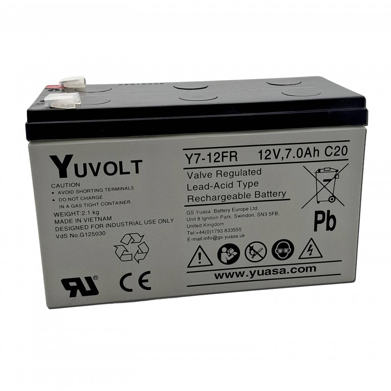 Batterie YUASA de la gamme YUCEL en 12V et  7.0Ah - Y7-12FR - AGM