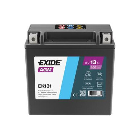 Batterie EXIDE EK131 – Démarrage Auto & Auxiliaire – 12V – 13Ah - 200A
