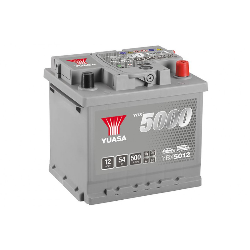 Batterie auto Yuasa YBX5012 - 12V - 54Ah - 500A - + Droite