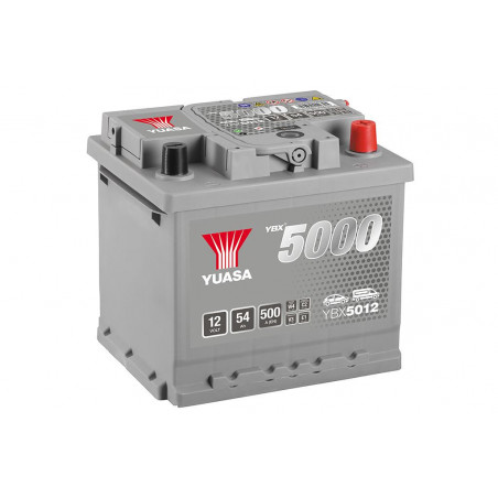 Batterie auto Yuasa YBX5012 - 12V - 54Ah - 500A - + Droite