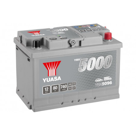 Batterie auto Yuasa YBX5096 - 12V - 80Ah - 740A - + Droite
