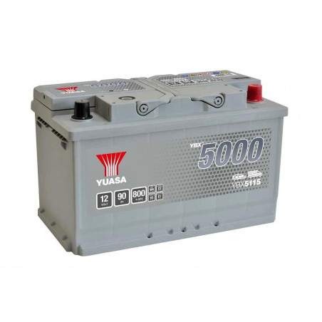 Batterie auto Yuasa YBX5115 - 12V - 90Ah - 800A - + Droite