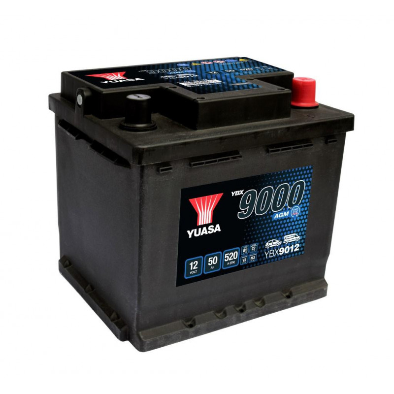 Batterie auto yuasa YBX9012 - 12V - 50Ah - 520A + Droite