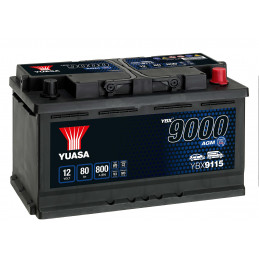 Batterie auto yuasa YBX9115 - 12V - 60Ah - 800A + Droite