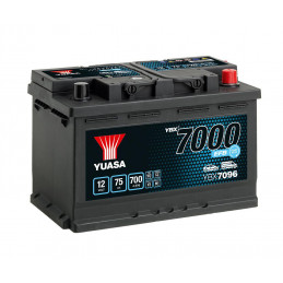 Batterie auto yuasa YBX7096 - 12V - 75Ah - 700A - + Droite