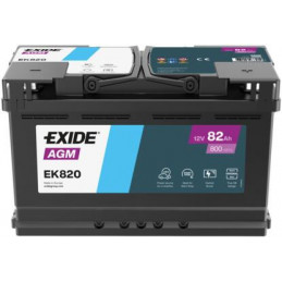 Batterie Auxiliaire Auto 12V 82Ah 800A - EK820 - + Droite - 315x175x19