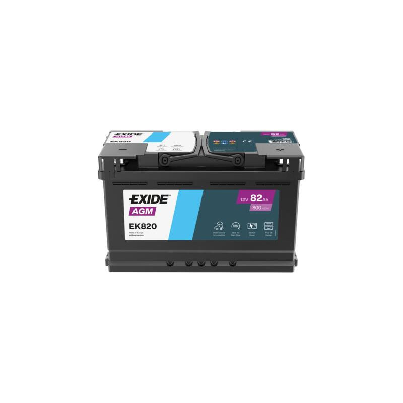 Batterie Auxiliaire Auto 12V 82Ah 800A - EK820 - + Droite - 315x175x19
