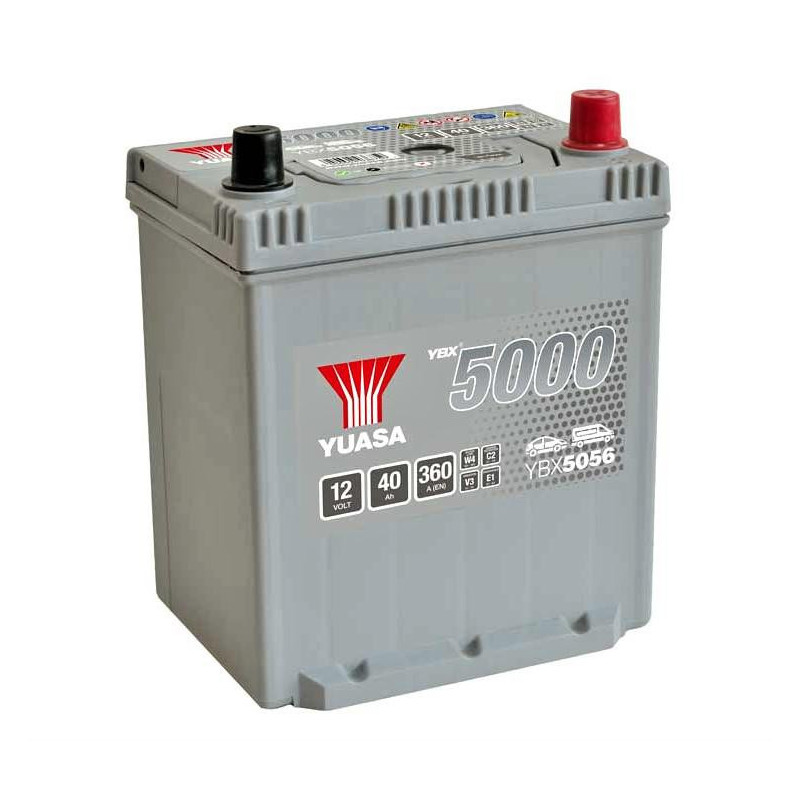 Batterie voiture asiatique YBX5056 YUASA - 12V - 40Ah - 360A - Talon B