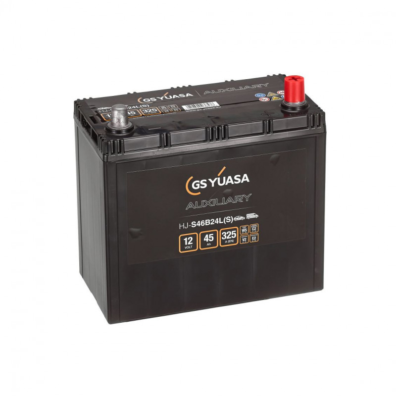 Batterie Auxilliaire auto AGM - HJ46B24L - 12V - 45Ah - 325A - YUASa